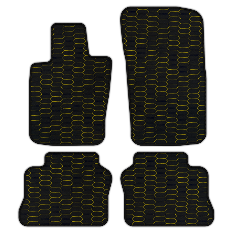 Customizable Leather Floor Mats with Symmetrical Hex Pattern for Porsche Panamera (2009-2016)