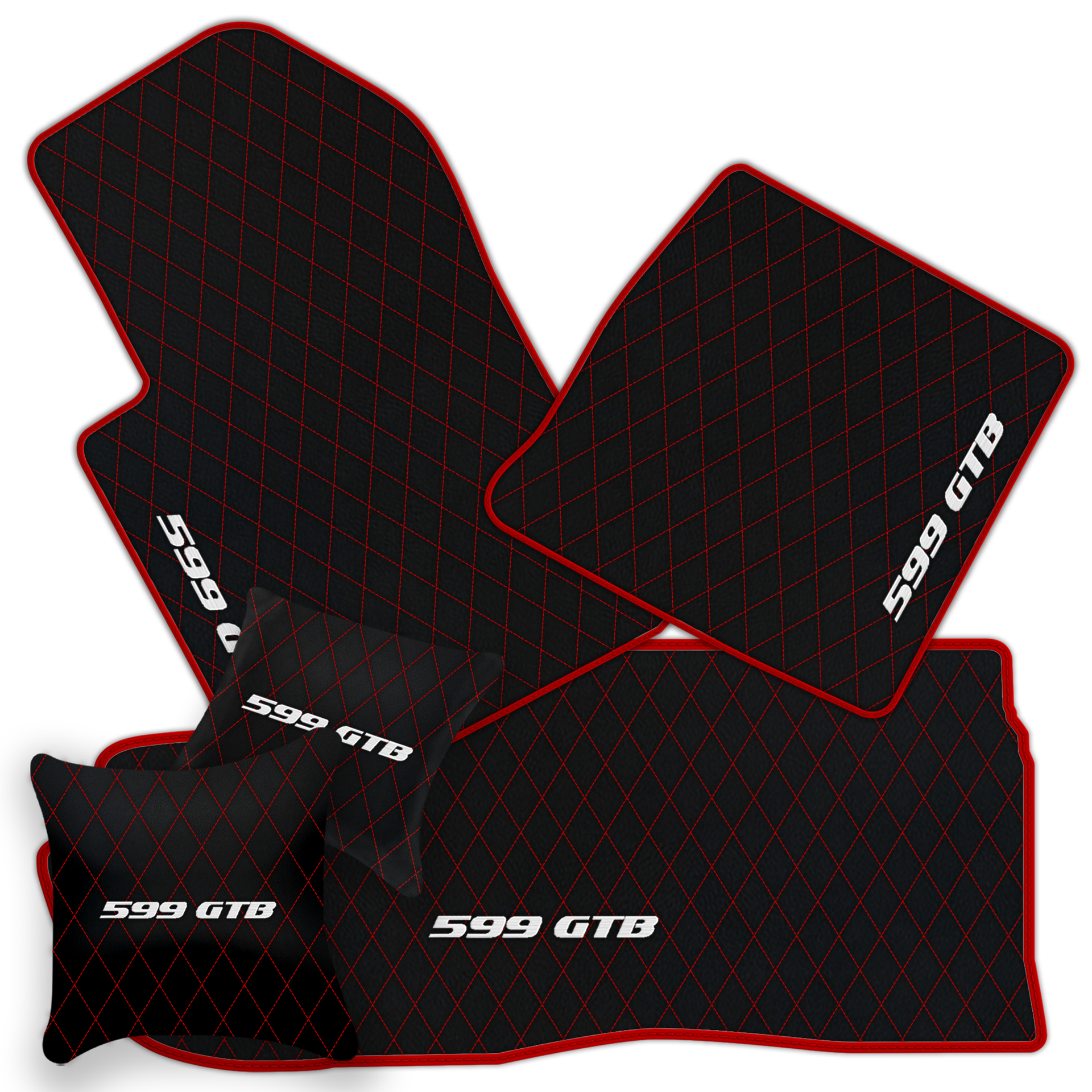 Custom Black Leather Floor Mats for Ferrari 599 Coupe (2006-2012)