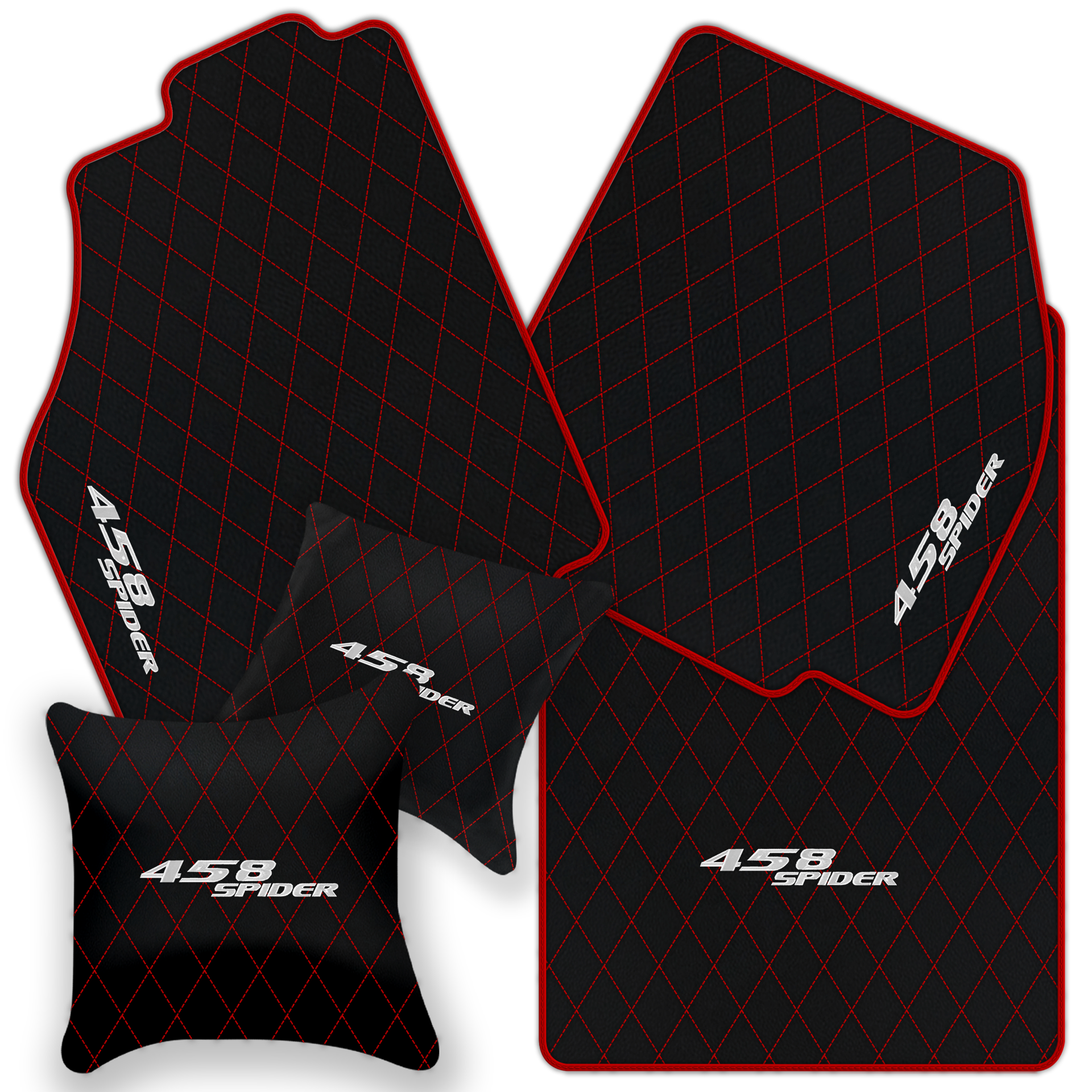 Premium Black Leather Floor Mats for Ferrari 458 Speciale (2012-2015)