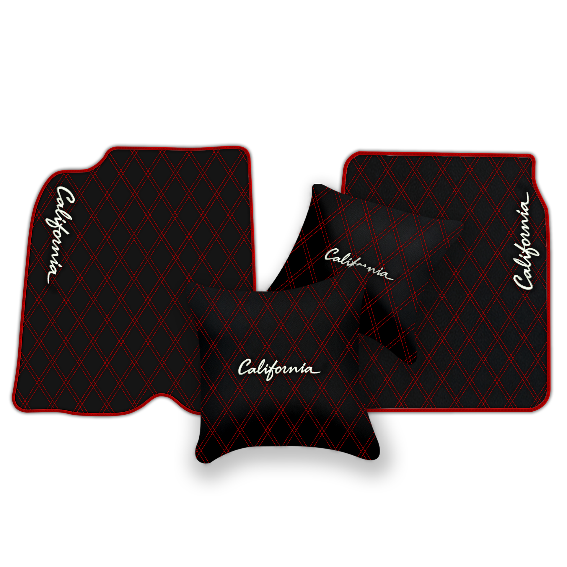 Orange Stitching Black Leather Floor Mats for Lamborghini Urus