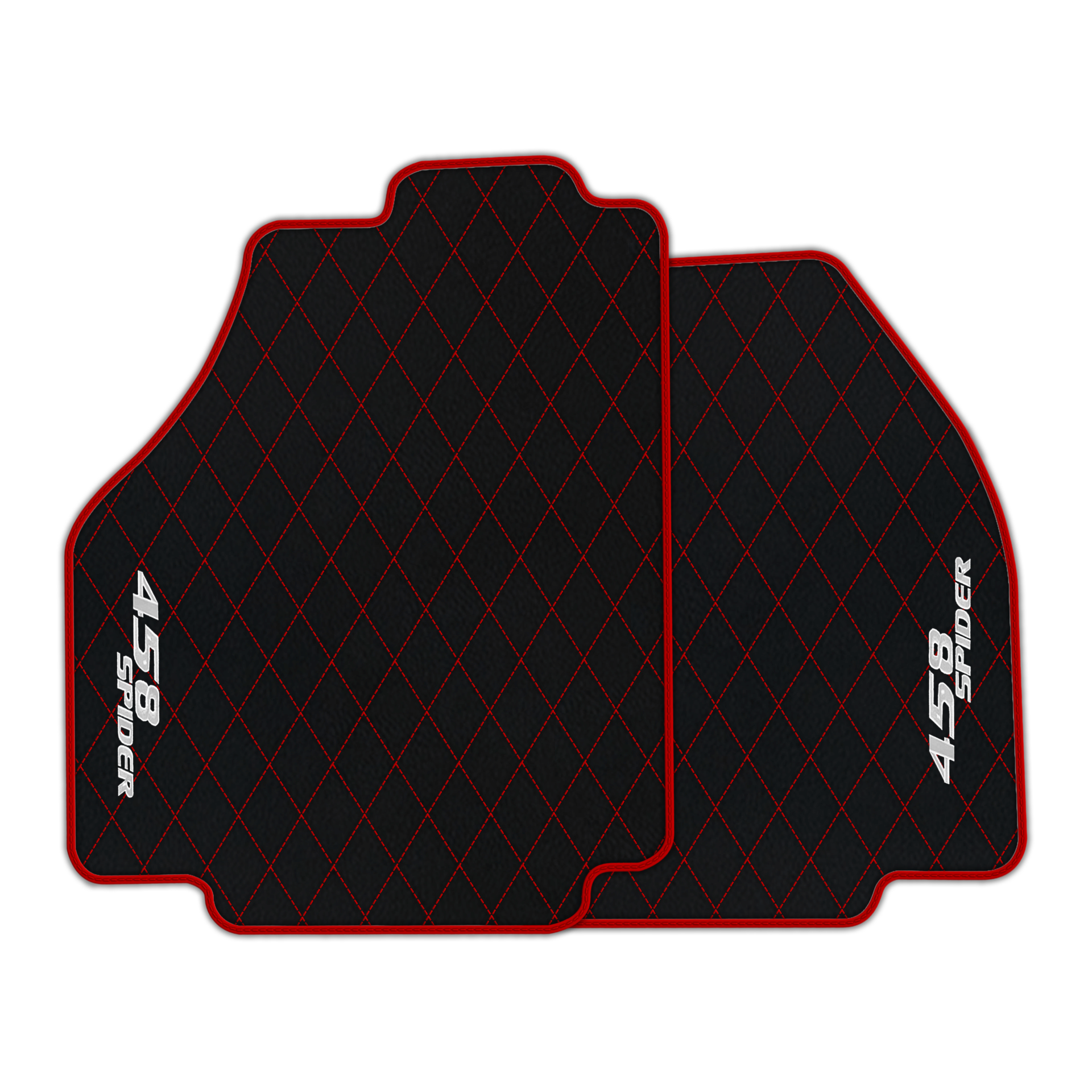 Black Leather Floor Mats for Ferrari 458 Spider (2012-2015) | Custom