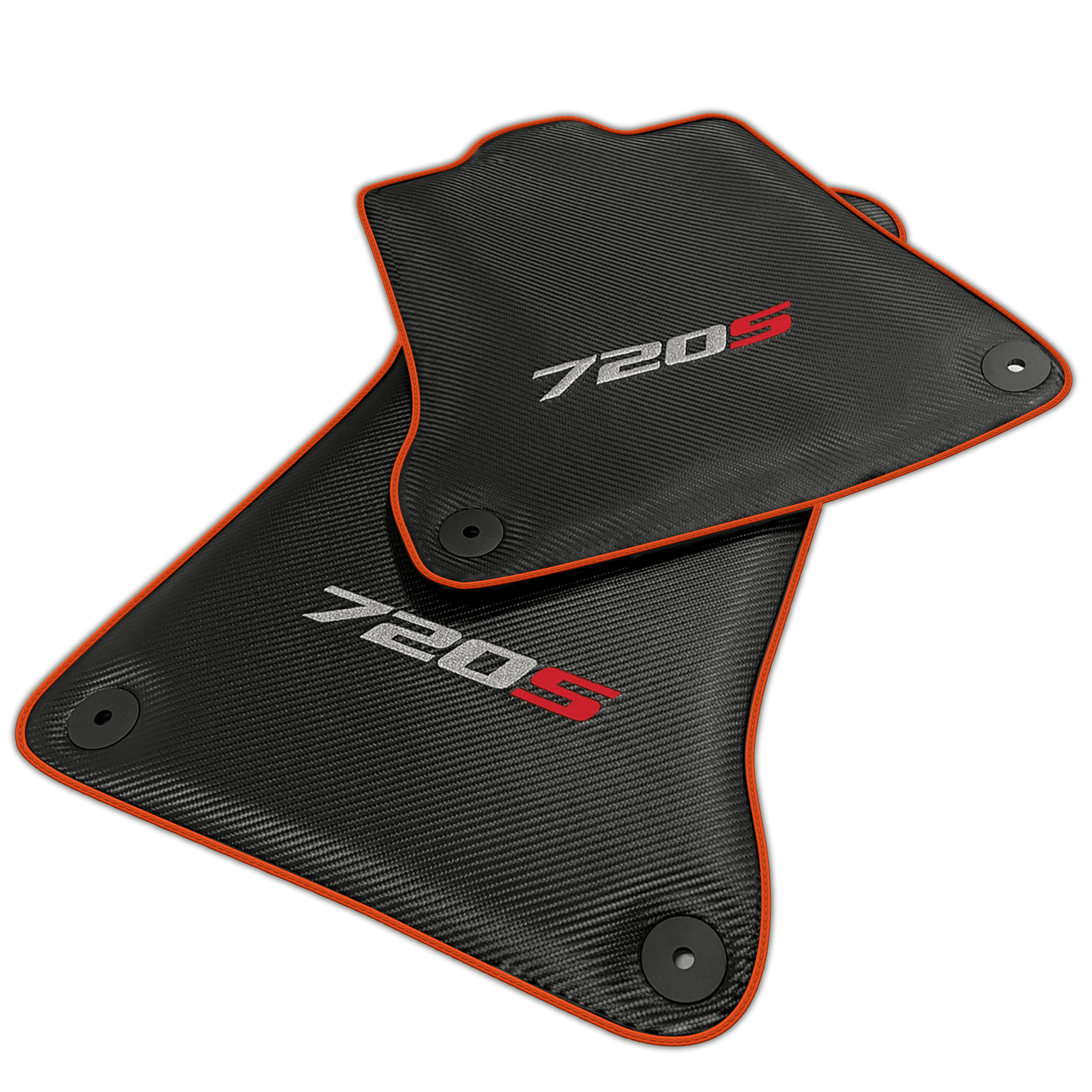 Carbon Fiber Black Floor Mats for McLaren 720S | Various Trim Colors