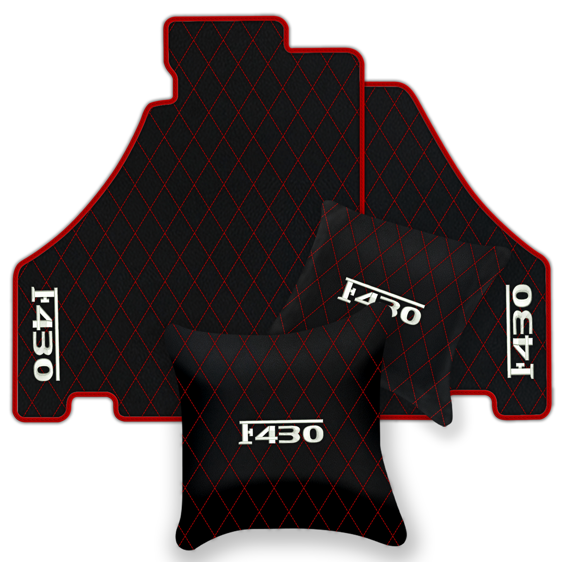 Luxury Black Leather Floor Mats for Ferrari F355 (1994-1999)