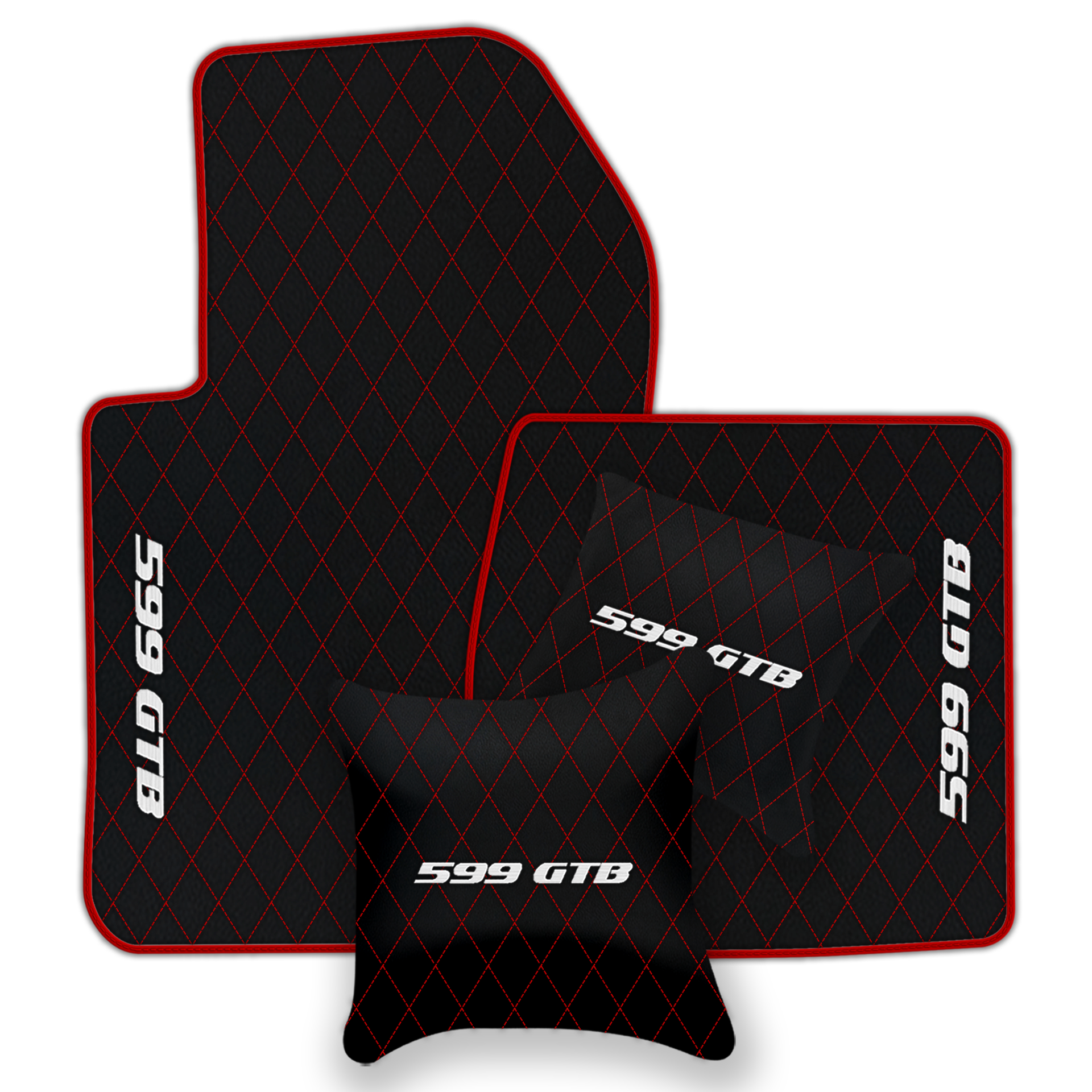 Custom Black Leather Floor Mats for Ferrari 599 Coupe (2006-2012)