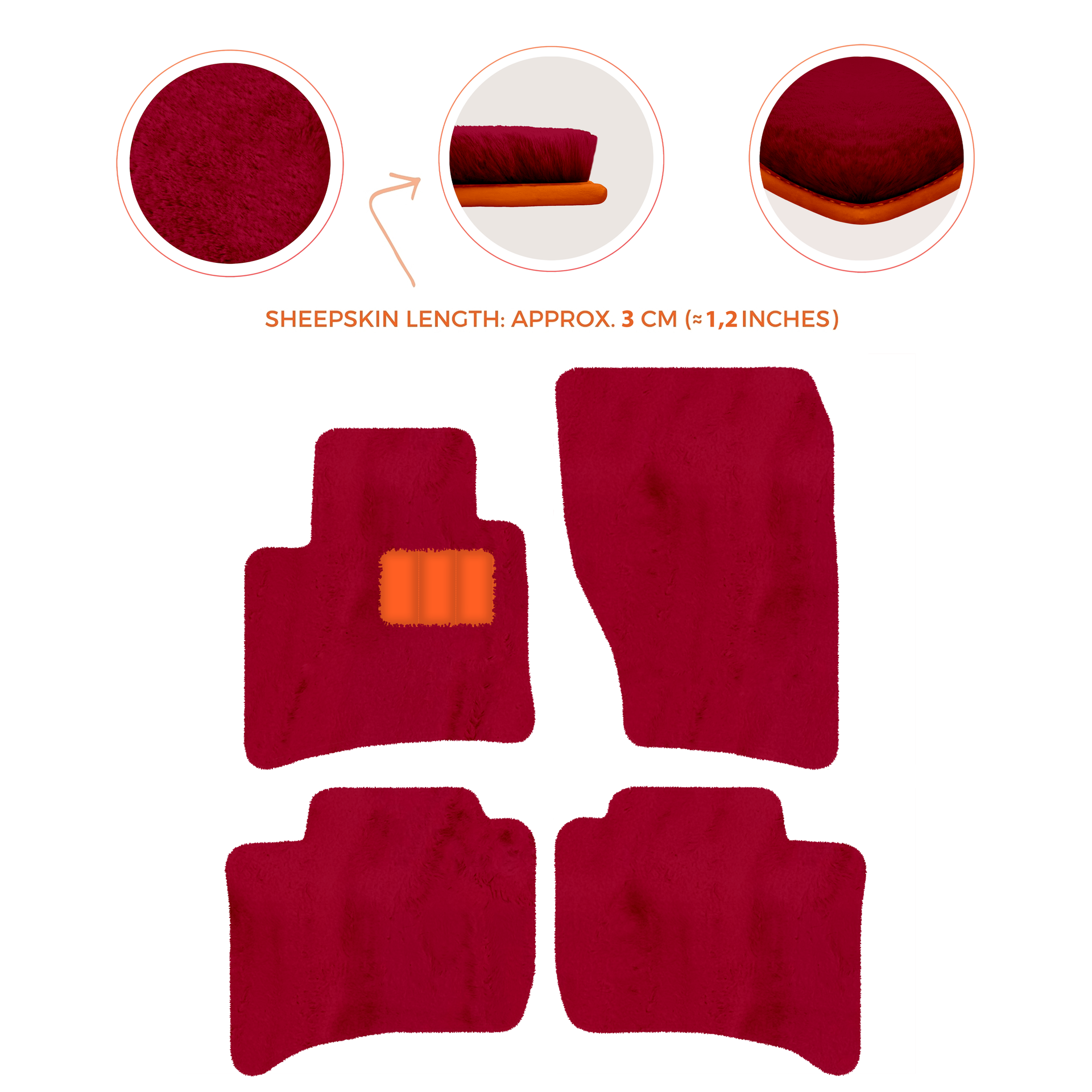 Premium Sheepskin Floor Mats for Porsche Cayenne (2010-2018)