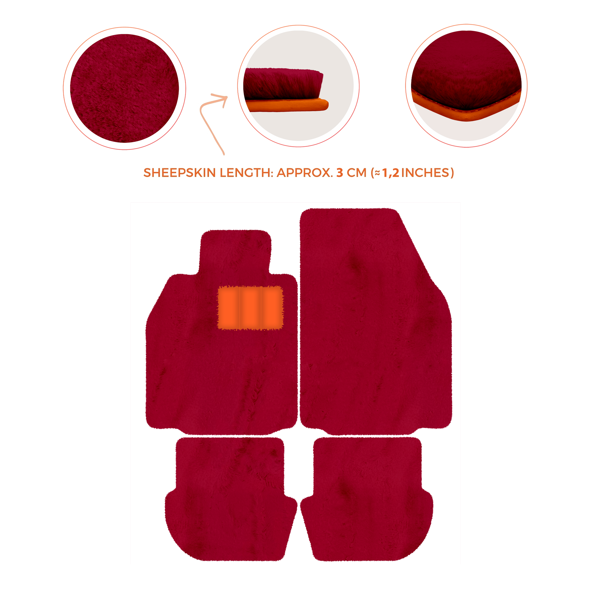 Premium Luxury Sheepskin Floor Mats for Porsche 911 (2004-2012)