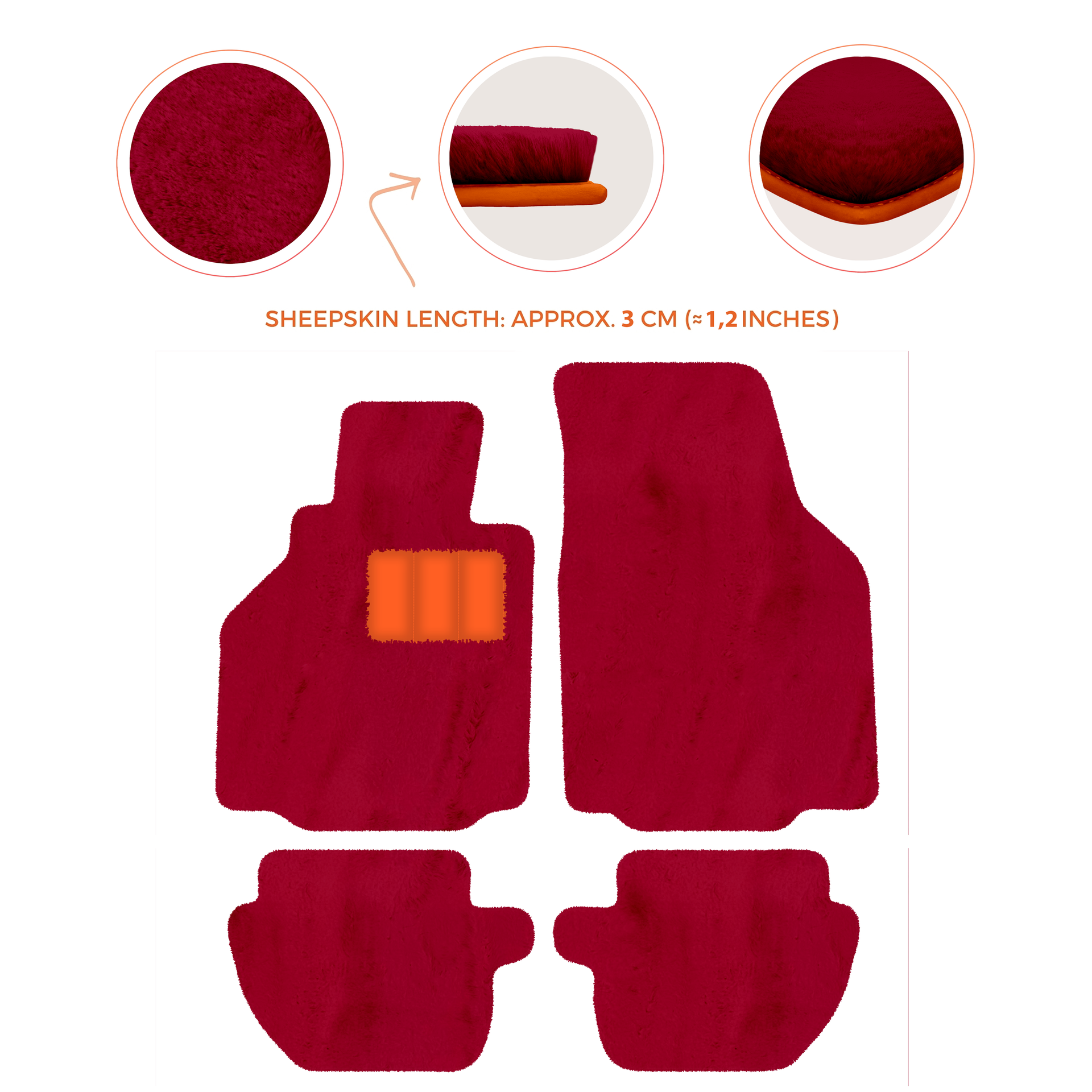 Premium Luxury Sheepskin Floor Mats for Ferrari Roma (2021-2024)