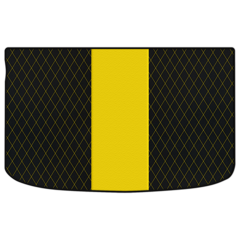 Audi A1 5ドアハッチバック (2010-2018)用、シングルダイヤモンドパターン付きのカスタマイズ可能なレザー製トランクフロアマット