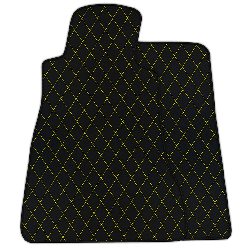 Customizable Leather Floor Mats with Single Diamond Pattern for Chevrolet Corvette C6 (2005-2013)