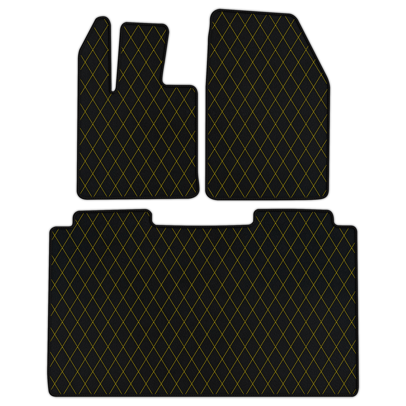 Customizable Leather Floor Mats with Single Diamond Pattern for Tesla CyberTruck