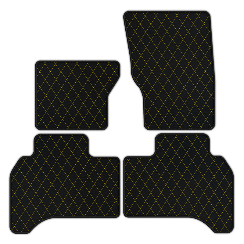 Customizable Leather Floor Mats with Single Diamond Pattern for Range Rover (2012-2022) 4-5 Seater