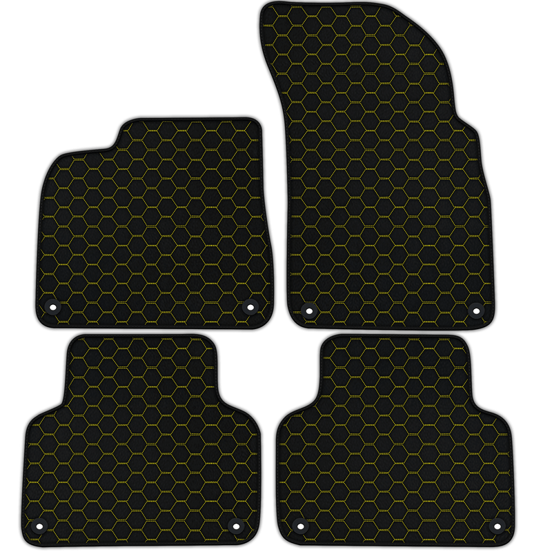 Customizable Leather Floor Mats with Symmetrical Hex Pattern for Audi Q8 (2018-2023)