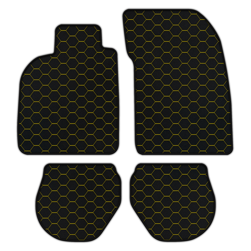 Customizable Leather Floor Mats with Symmetrical Hex Pattern for Porsche 911 - 993 (1994-1998)