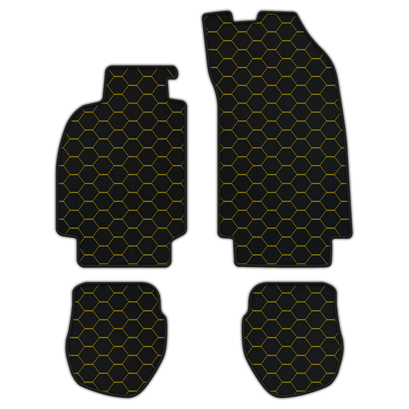 Customizable Leather Floor Mats with Symmetrical Hex Pattern for Porsche 964 (1989-1994)