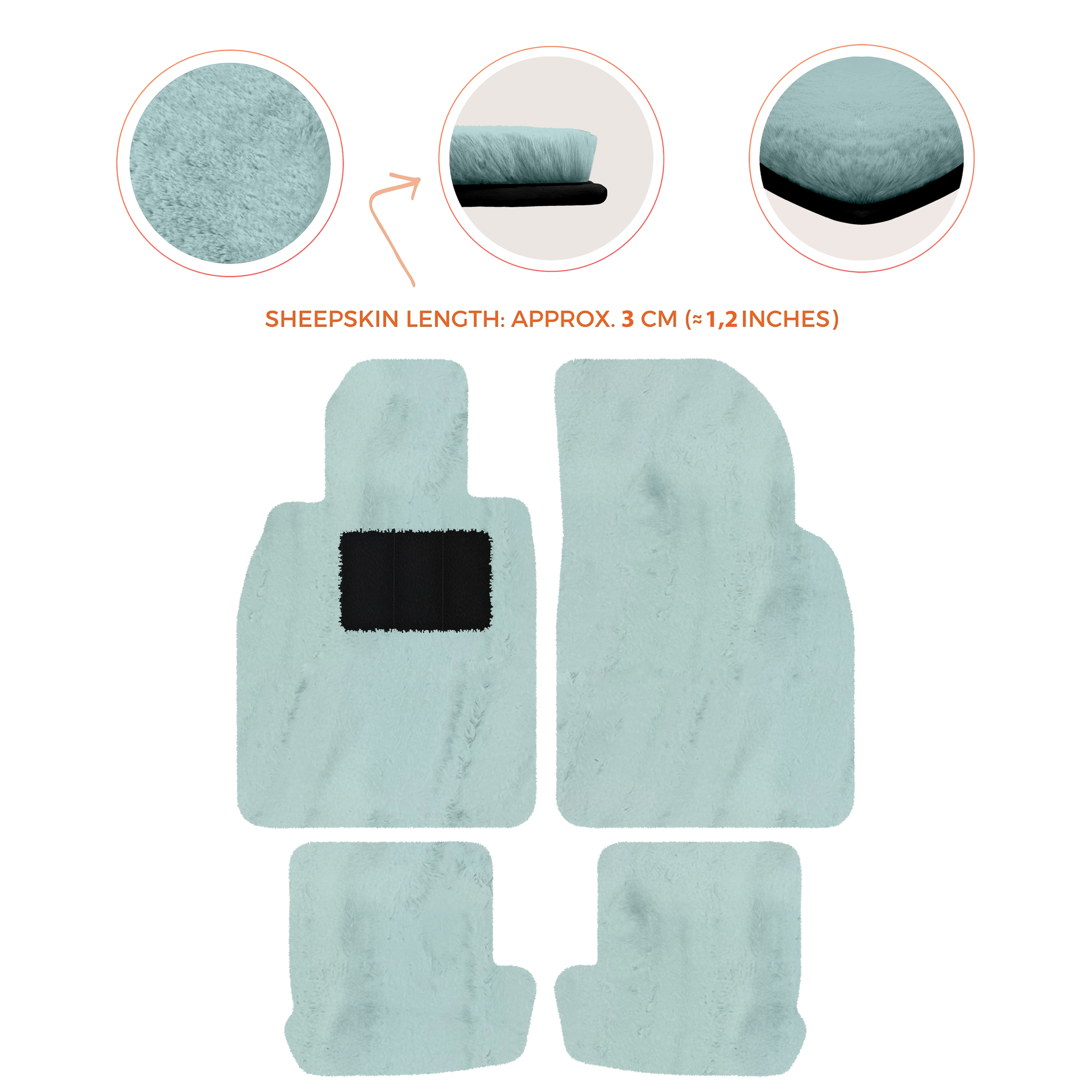 Premium Quality Sheepskin Floor Mats for Porsche 924 (1976-1988)