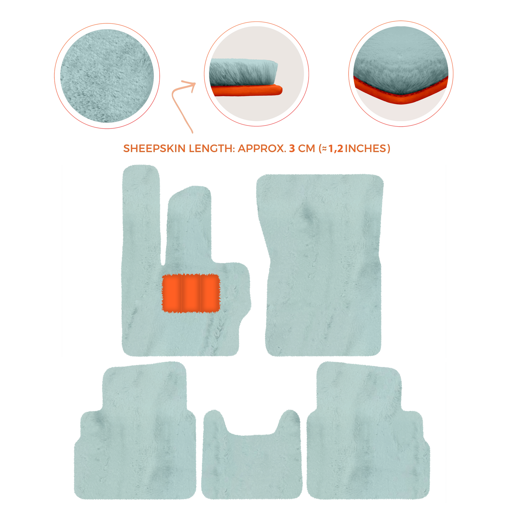 Premium Sheepskin Floor Mats for Mercedes-Benz G-Class W463 2008-2018