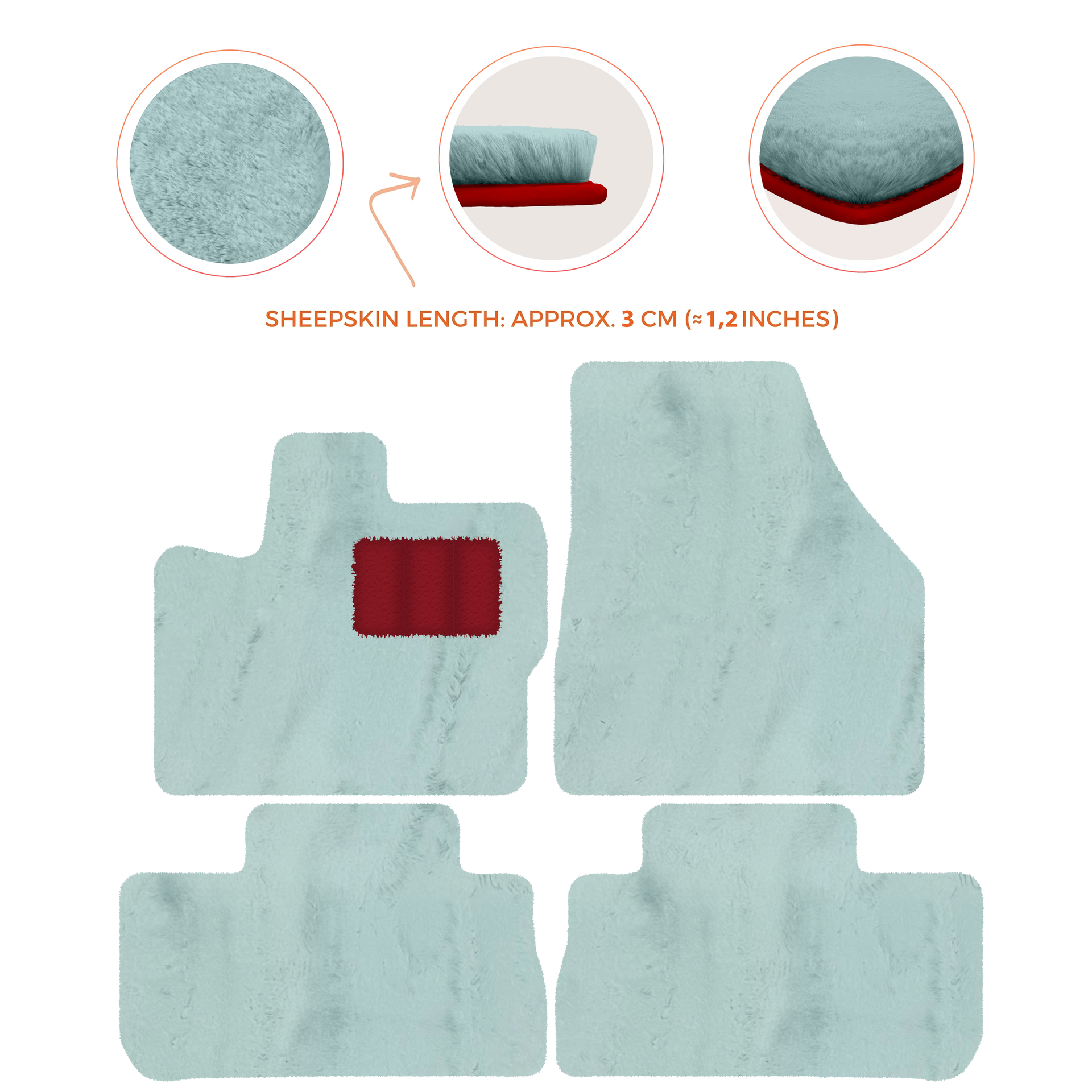 Premium Sheepskin Floor Mats for 2003-2007 Land Rover Freelander