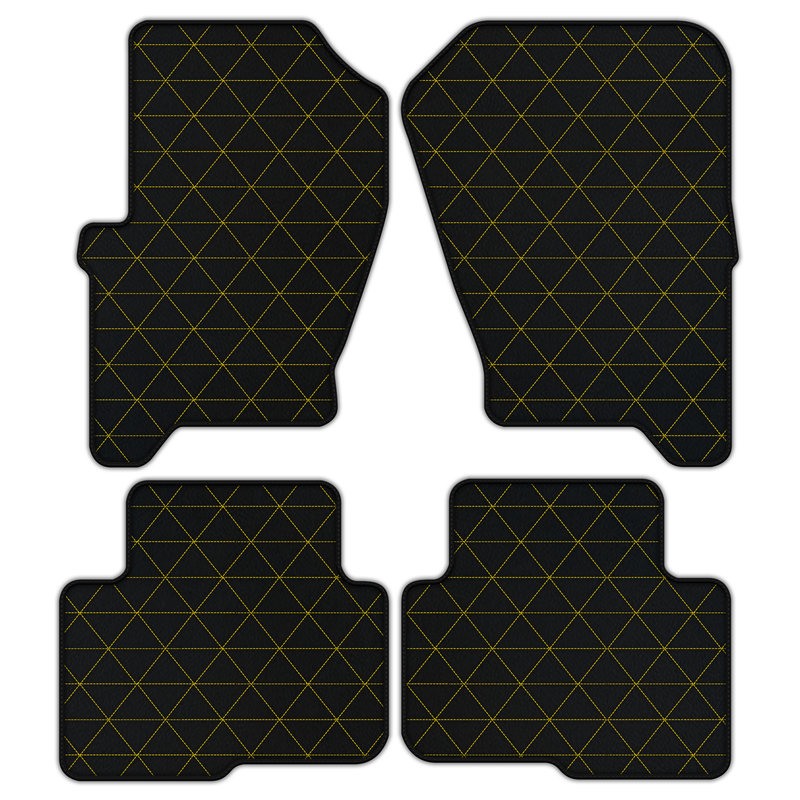 Customizable Leather Floor Mats with Triangle Pattern for Land Rover Discovery (2004-2009)