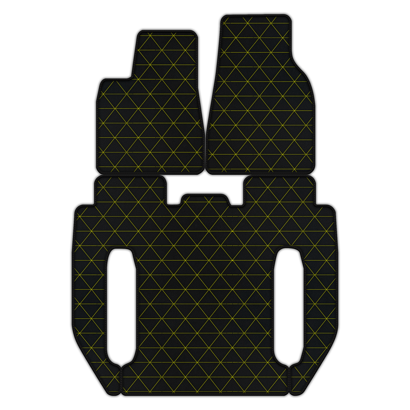 Anpassbare Lederfußmatten mit Dreiecksmuster für Tesla Model X – 6 Sitze (2016–2025)