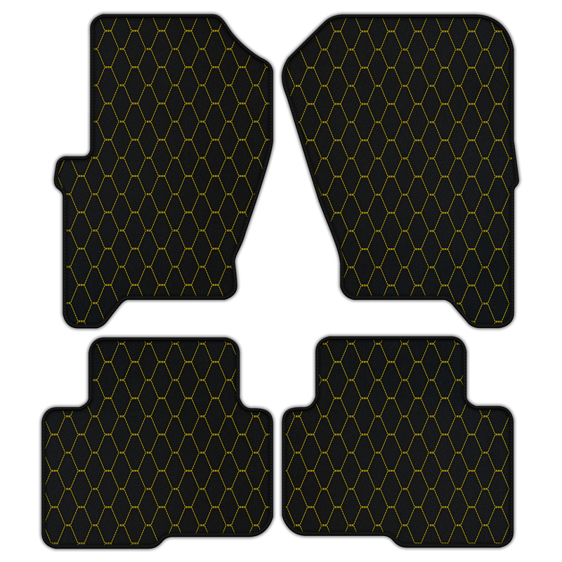Customizable Leather Floor Mats with Vertical Hex Pattern for Land Rover Discovery (2004-2009)