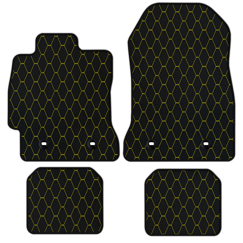 Customizable Leather Floor Mats with Vertical Hex Pattern for Subaru BRZ (2012-2021)