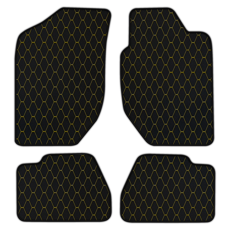 Customizable Leather Floor Mats with Vertical Hex Pattern for Land Rover Freelander (1997-2003) Automatic/Manual