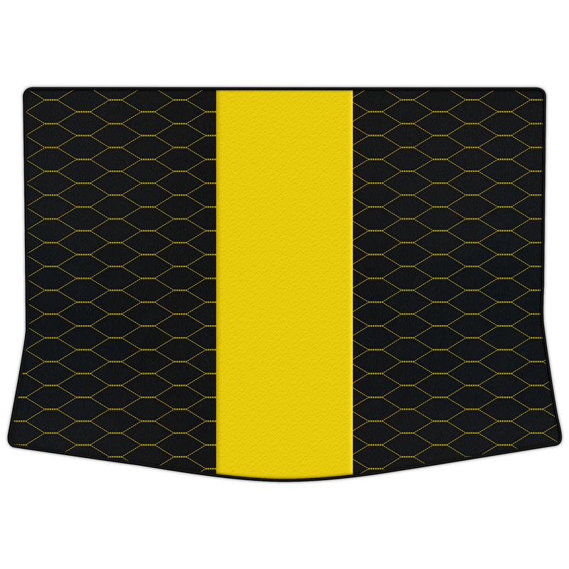 アルファロメオ ジュリエッタ (2014-2020)用 カスタマイズ可能なレザー製トランクフロアマット (バイパーヘックスパターン)