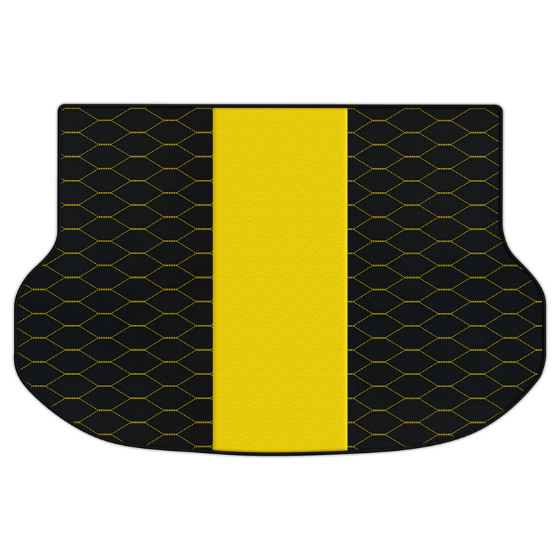 レクサスNX(2014-2022年式)用 カスタマイズ可能なレザー製トランクフロアマット(バイパーヘックスパターン)