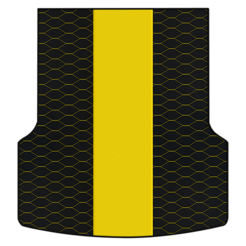 ベントレー・フライングスパー(2019-2023年式)用、バイパーヘックスパターン付きのカスタマイズ可能なレザー製トランクフロアマット