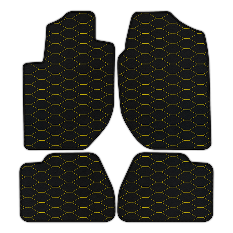 Customizable Leather Floor Mats with Viper Hex Pattern for Land Rover Freelander (2003-2007)