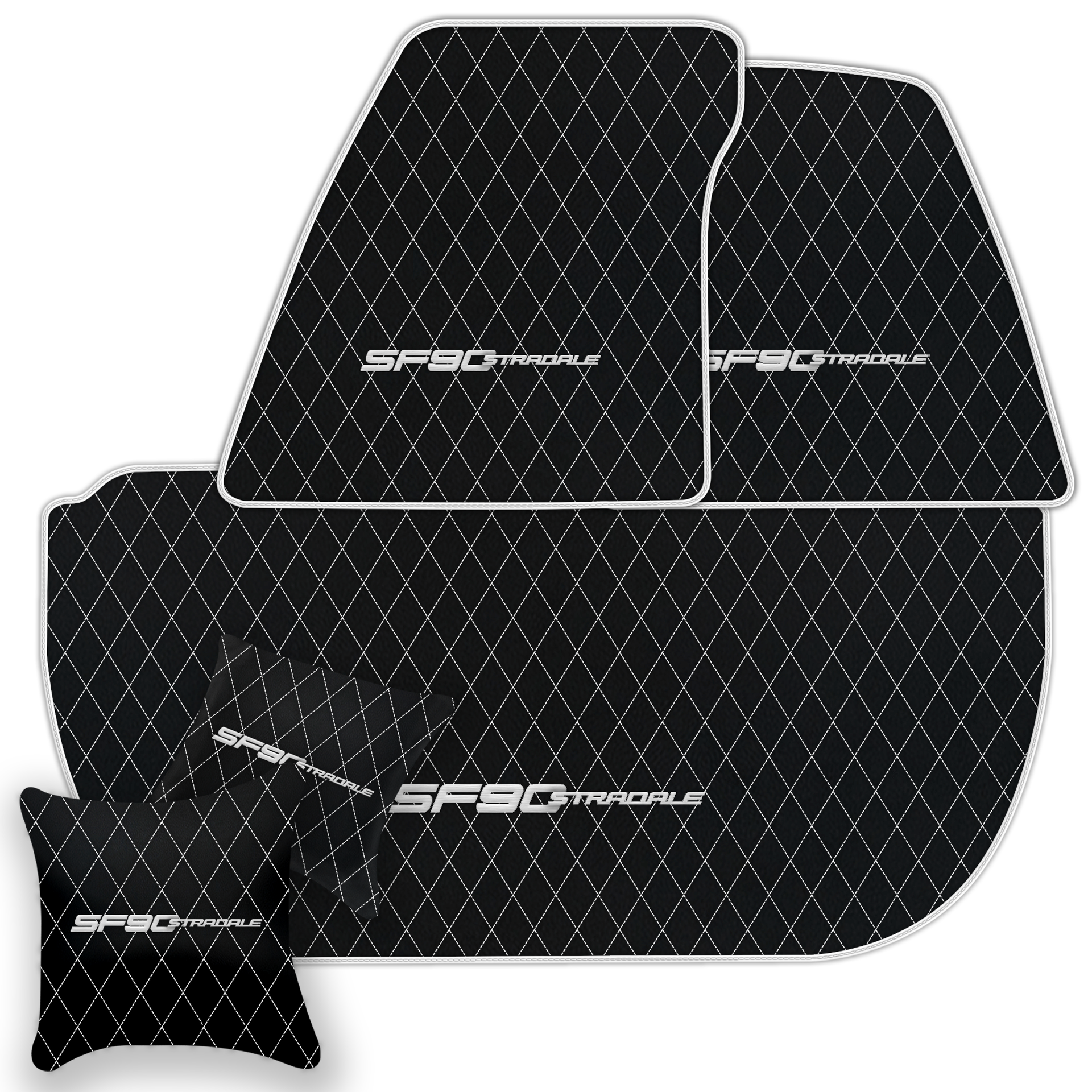 Premium Black Leather Floor Mats for Ferrari 360 (1999-2005)