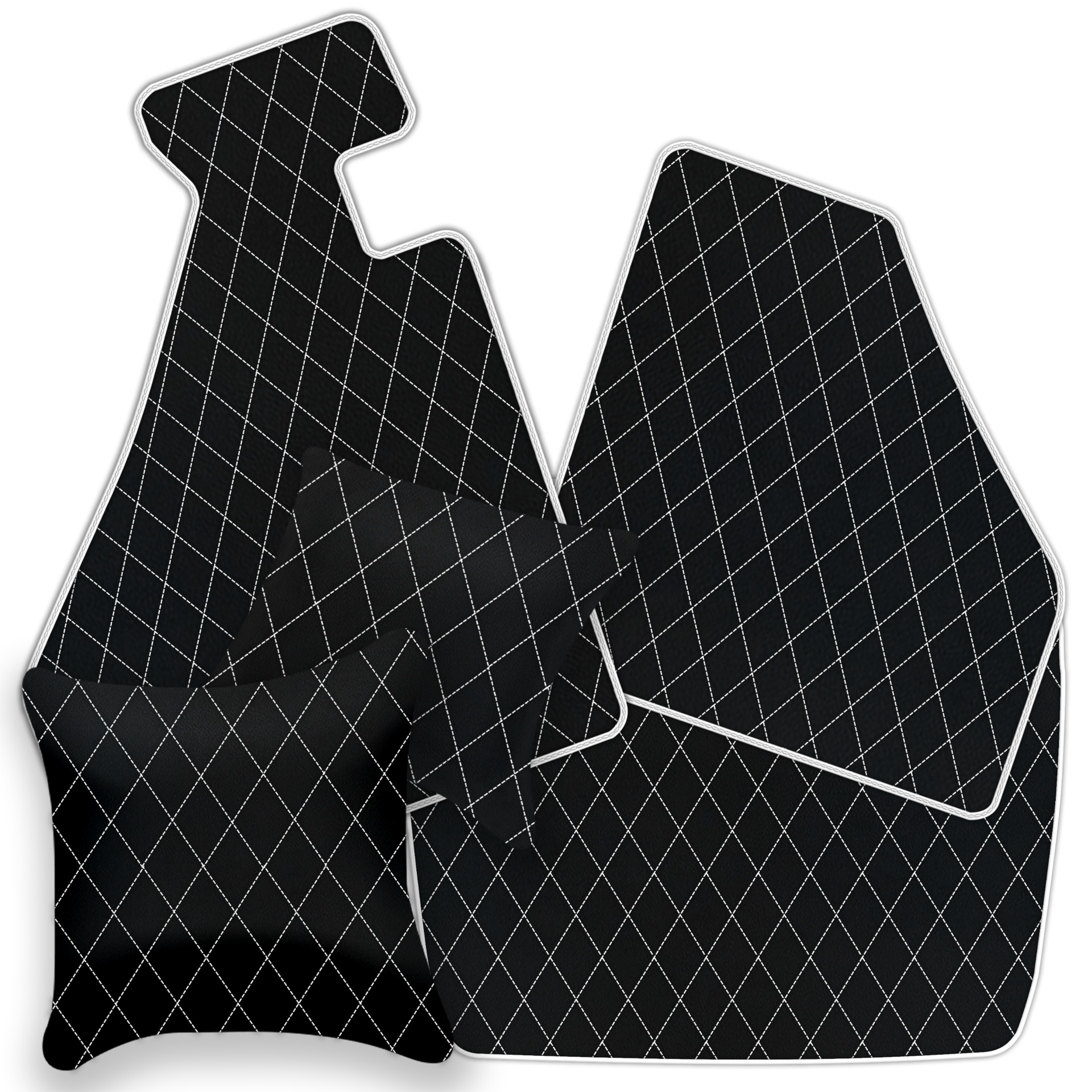 Custom Black Leather Floor Mats for Ferrari 612 Scaglietti (2005-2011)