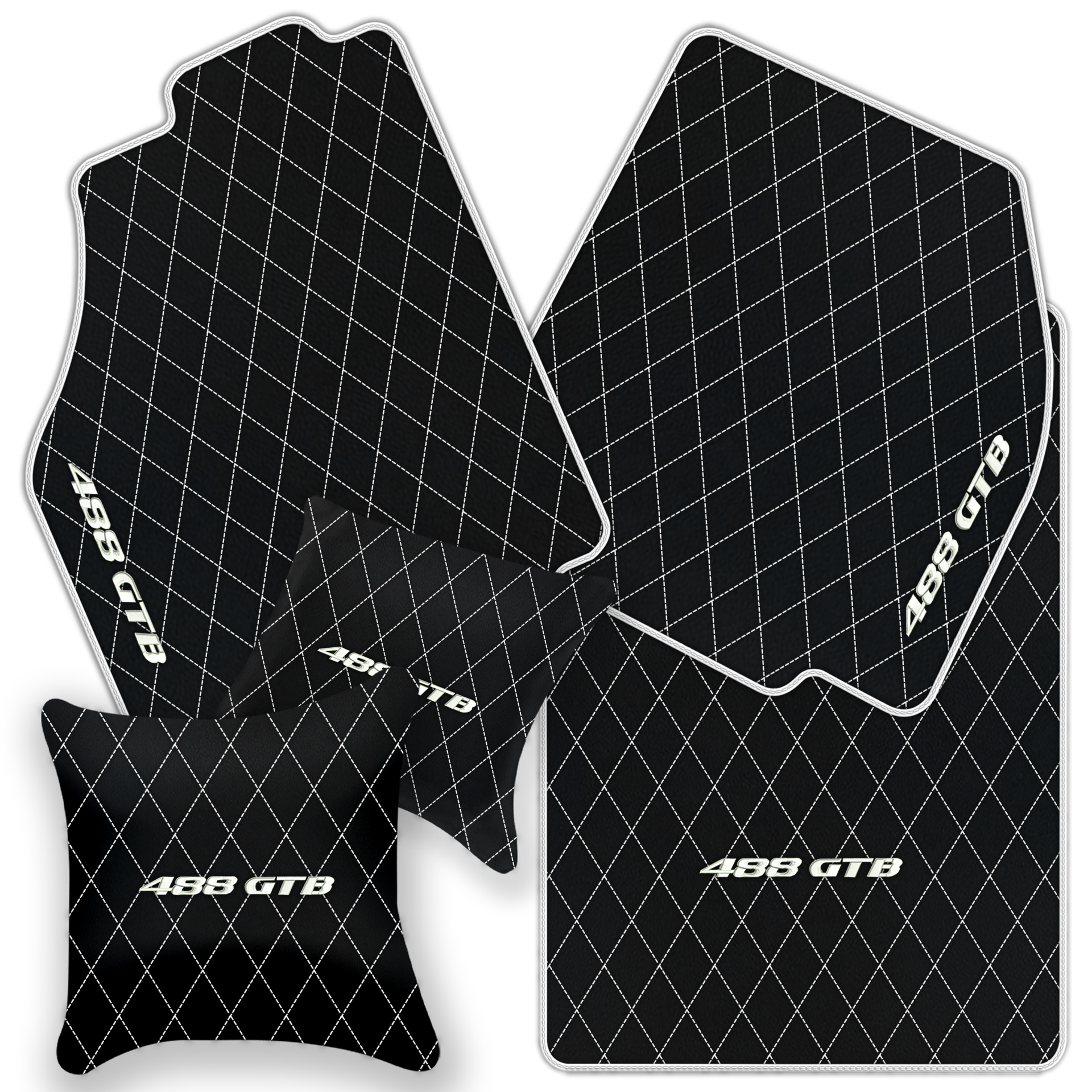 Premium Black Leather Floor Mats for Ferrari 458 Italia (2009-2015)