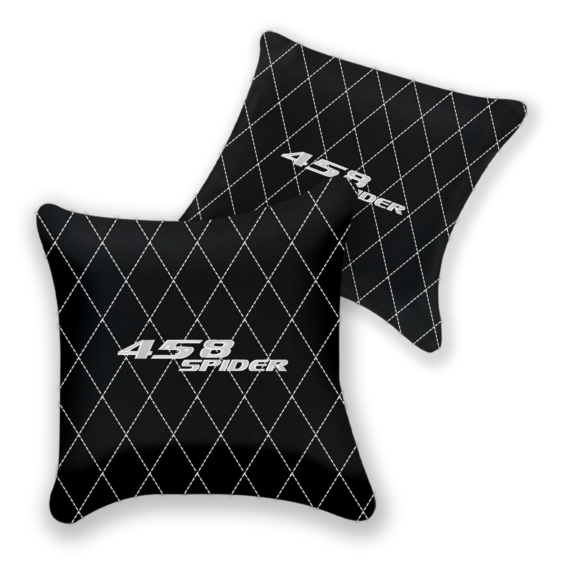 Customizable Black Leather Pillows Set for Ferrari 458 (2012-2015)