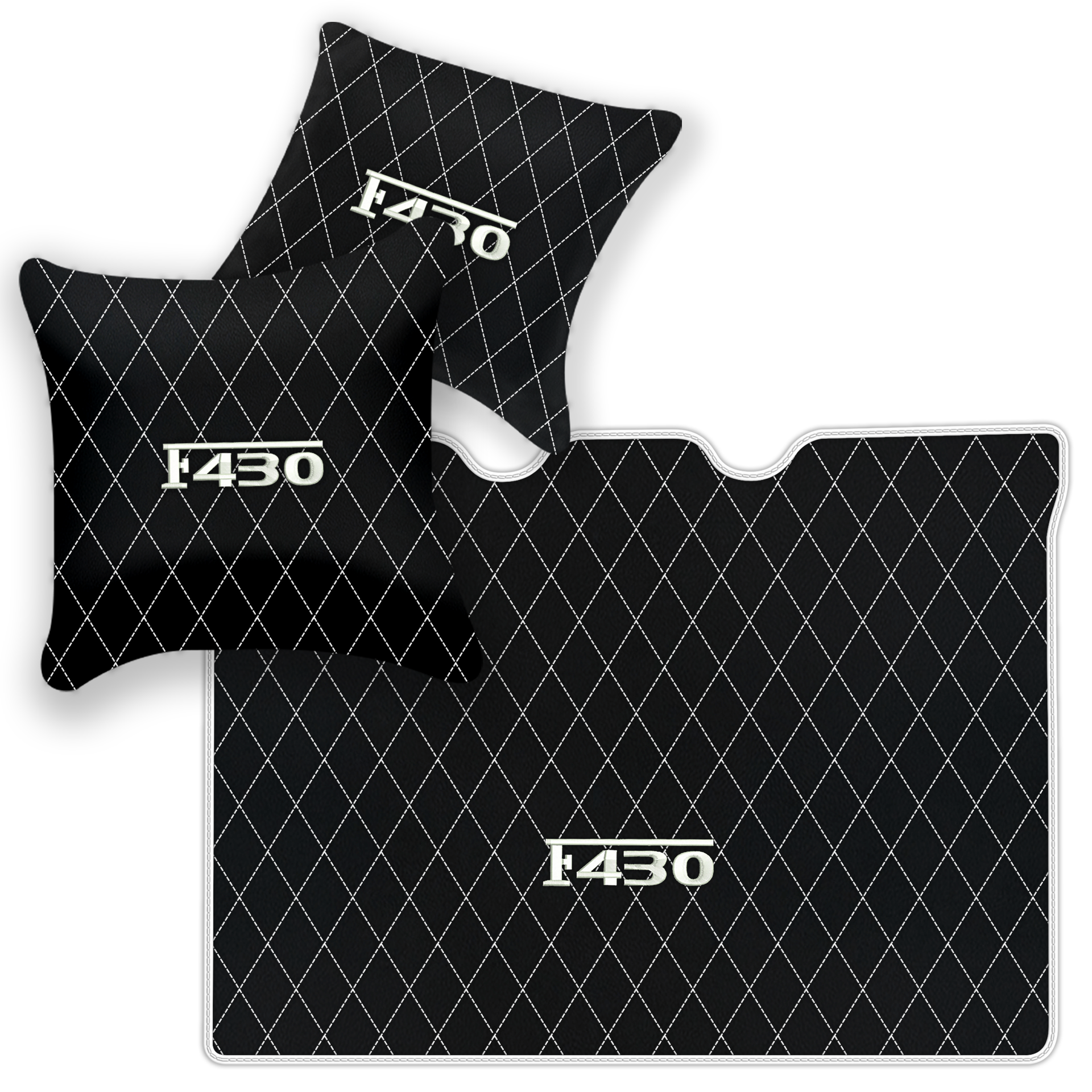 Luxury Black Leather Floor Mats for Ferrari F355 (1994-1999)