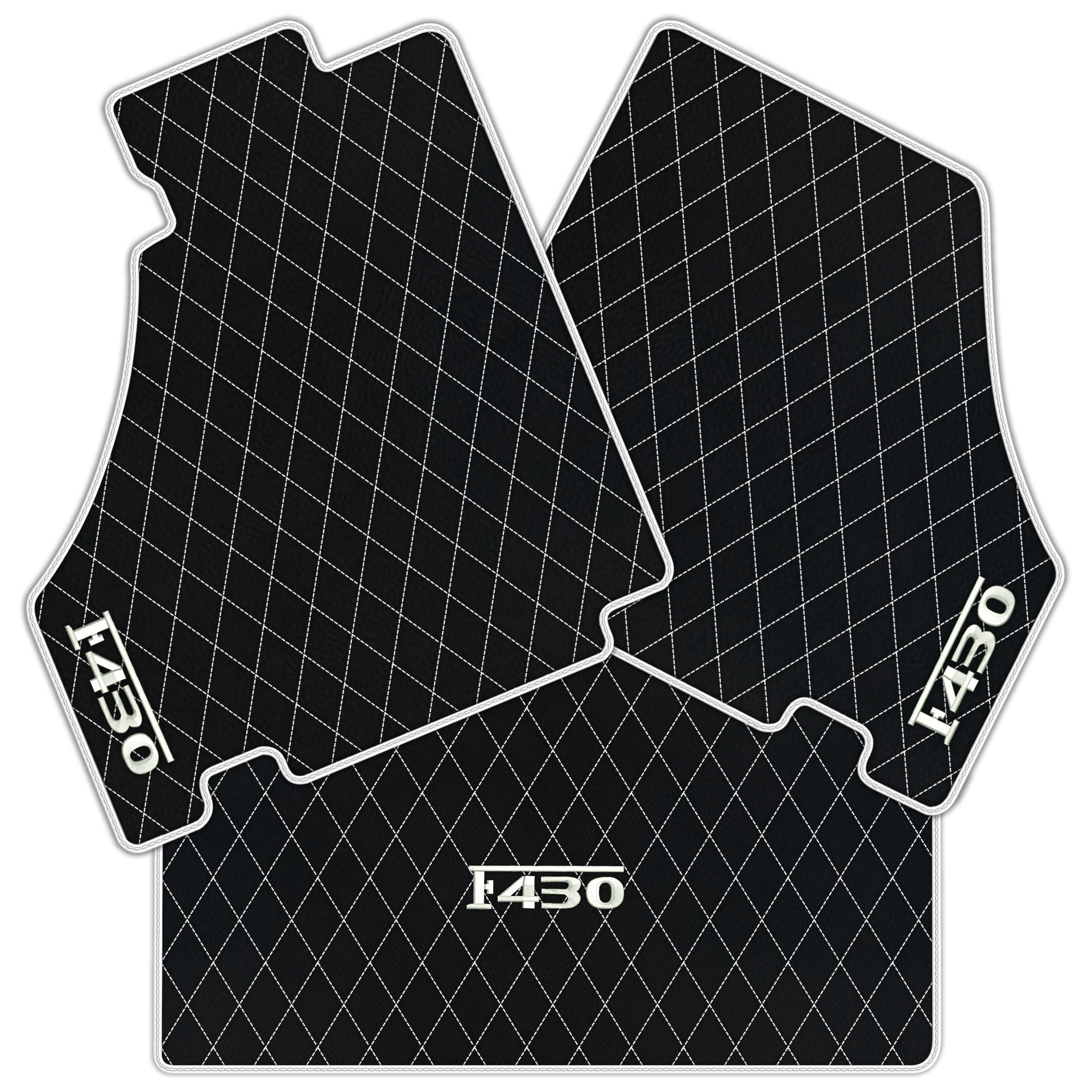 Luxury Black Leather Floor Mats for Ferrari F355 (1994-1999)