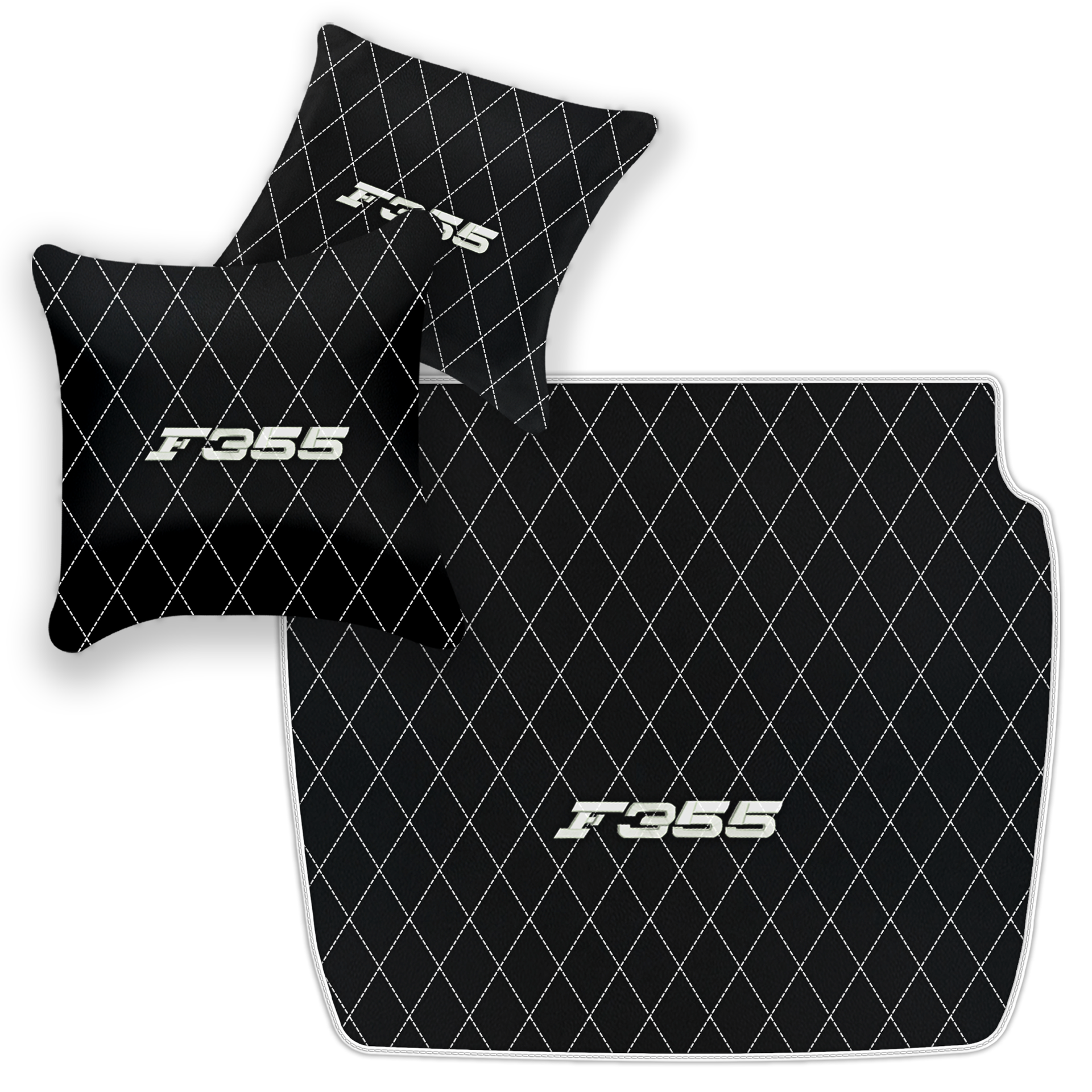 Luxury Black Leather Floor Mats for Ferrari 488 Spider (2016-2022)