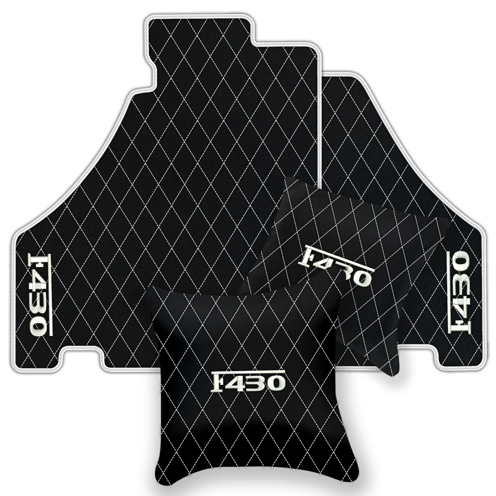 Luxury Black Leather Floor Mats for Ferrari F355 (1994-1999)