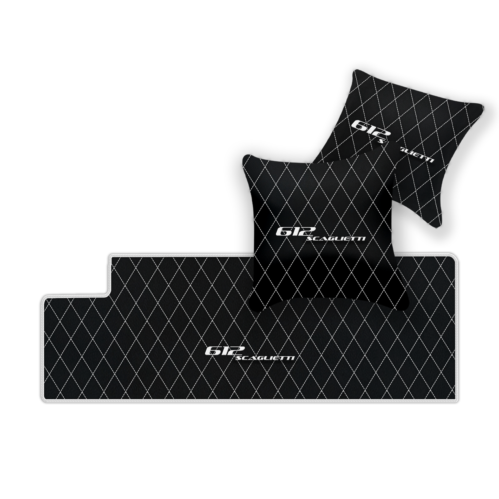 Luxury Black Leather Floor Mats for Ferrari 612 Scaglietti (2005-2011)