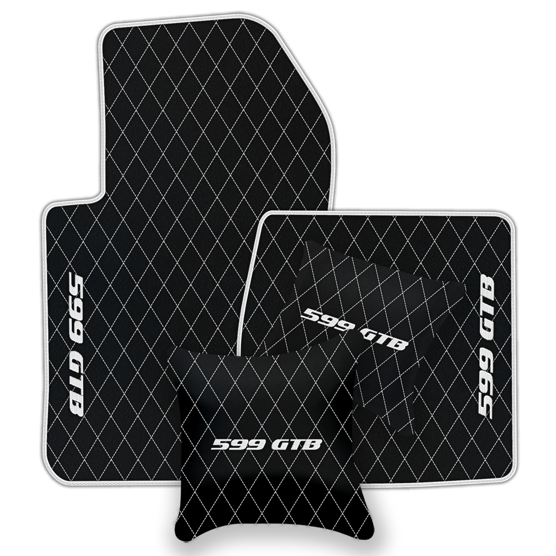 Custom Black Leather Floor Mats for Ferrari 599 Coupe (2006-2012)