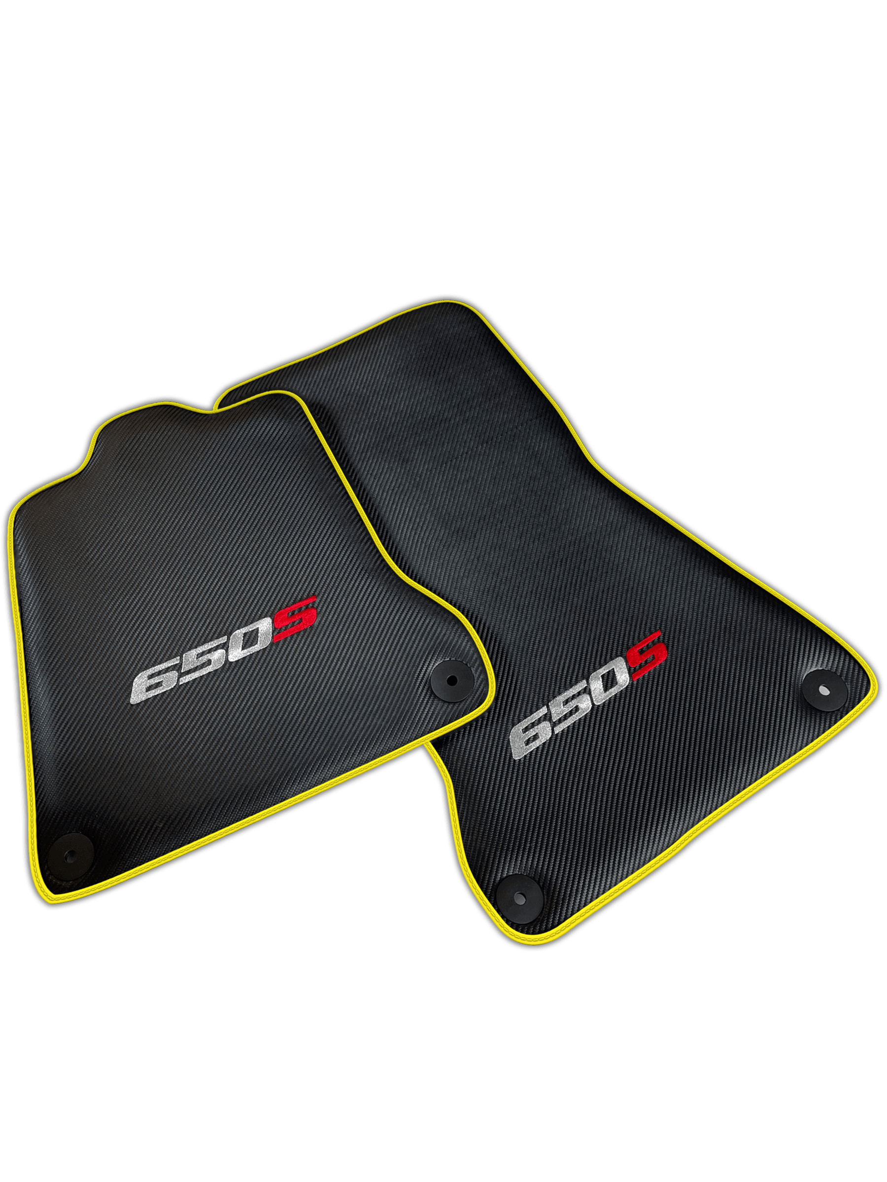 Carbon Fiber Black Floor Mats for McLaren 650S | Various Trim Colors
