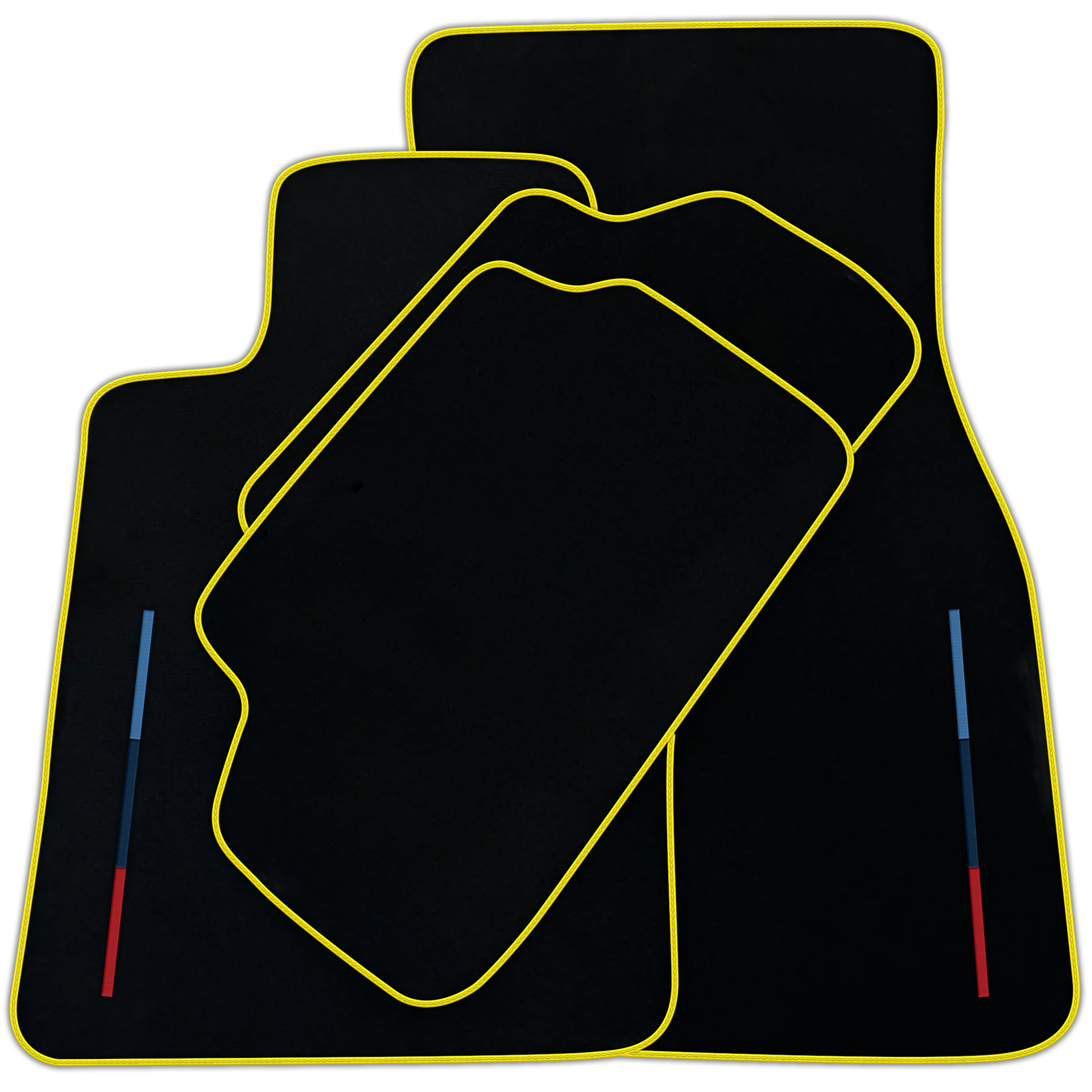 Black Floor Mats for BMW XM G09 (2023-2024) with Color Stripes Tailored Set Perfect Fit | Various Trim Colors