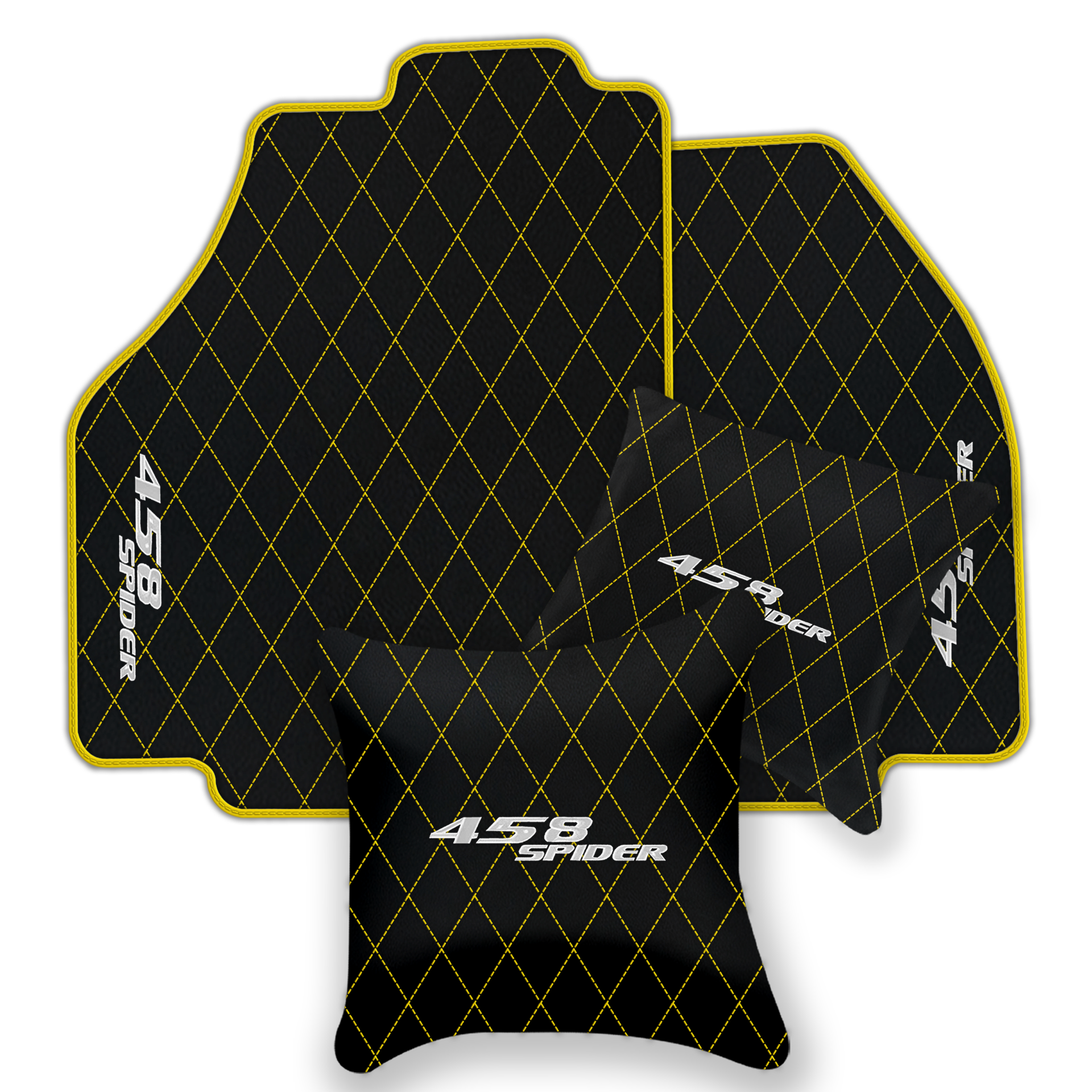 Premium Black Leather Floor Mats for Ferrari 458 Speciale (2012-2015)