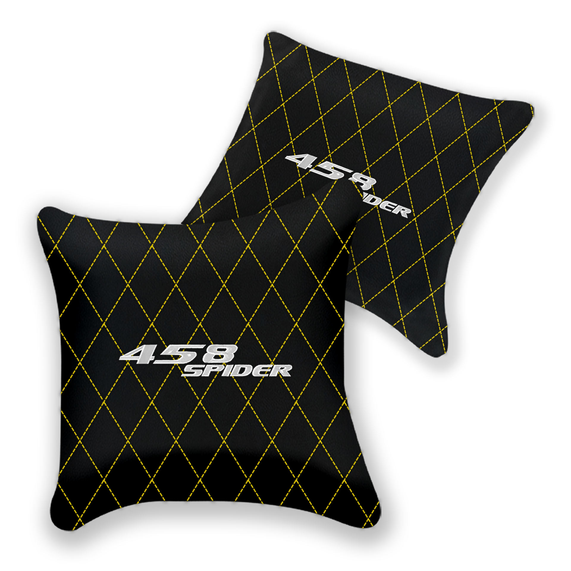 Customizable Black Leather Pillows Set for Ferrari 458 (2012-2015)