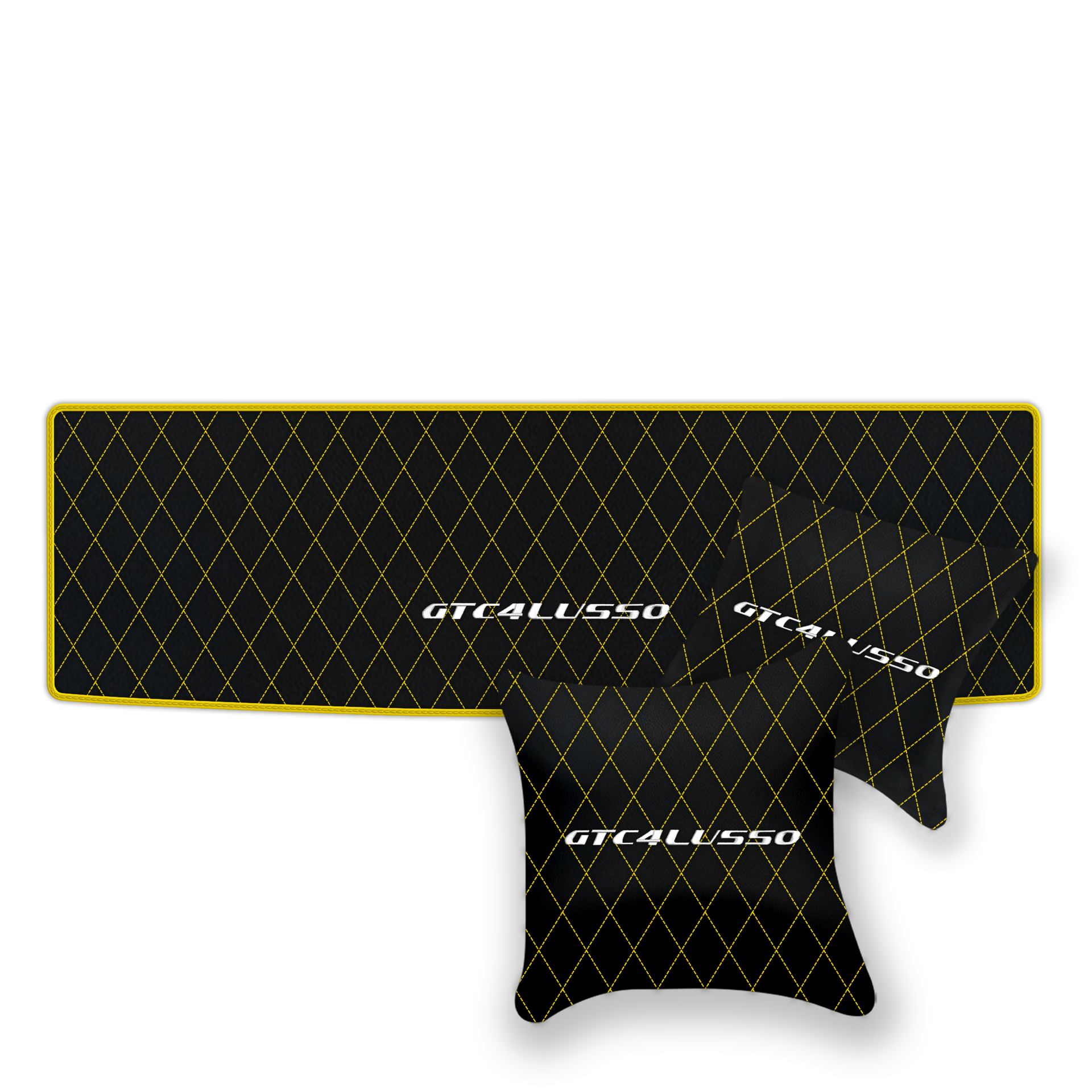 Luxury Black Leather Floor Mats for Ferrari Roma (2021-2024)