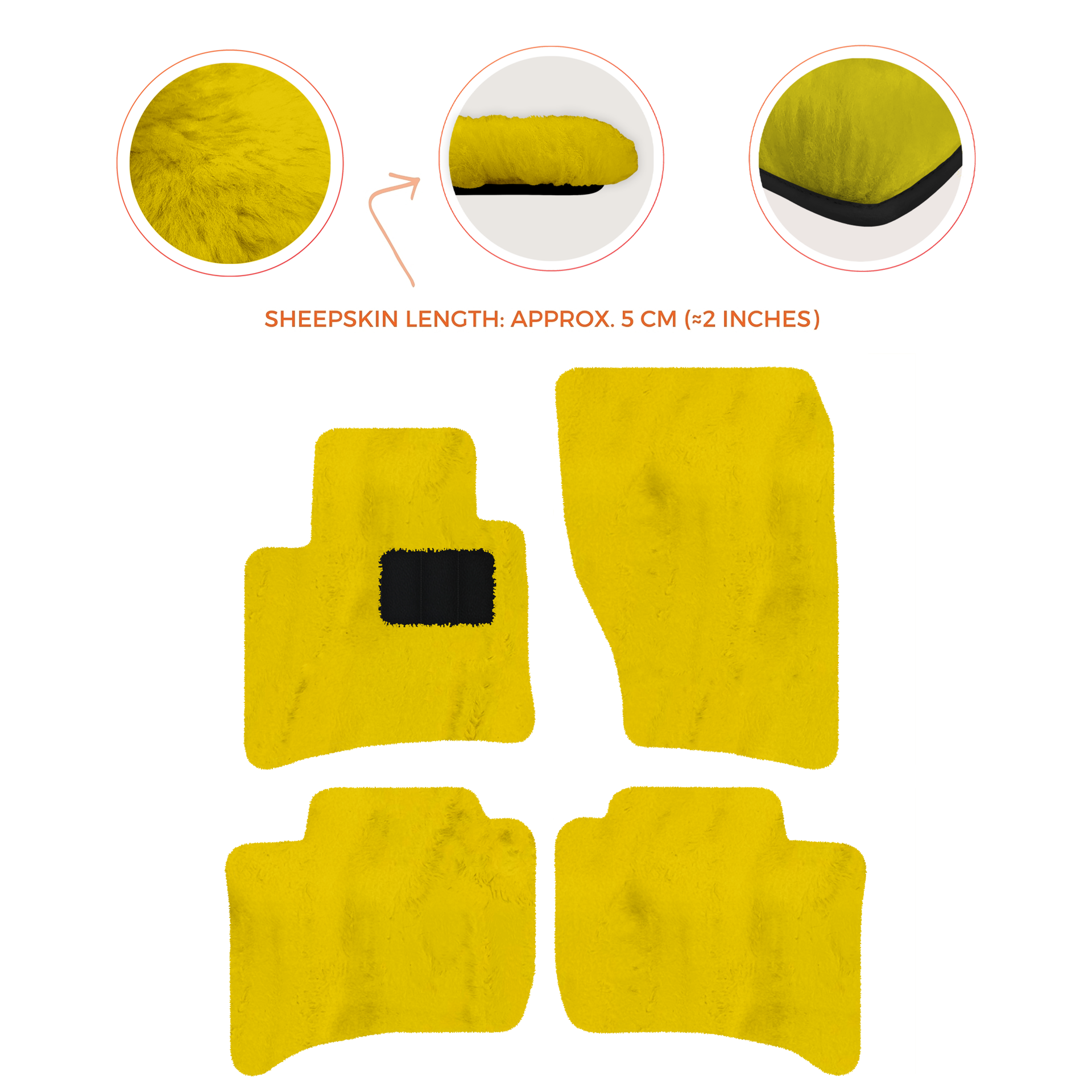 Premium Sheepskin Floor Mats for Porsche Cayenne (2010-2018)