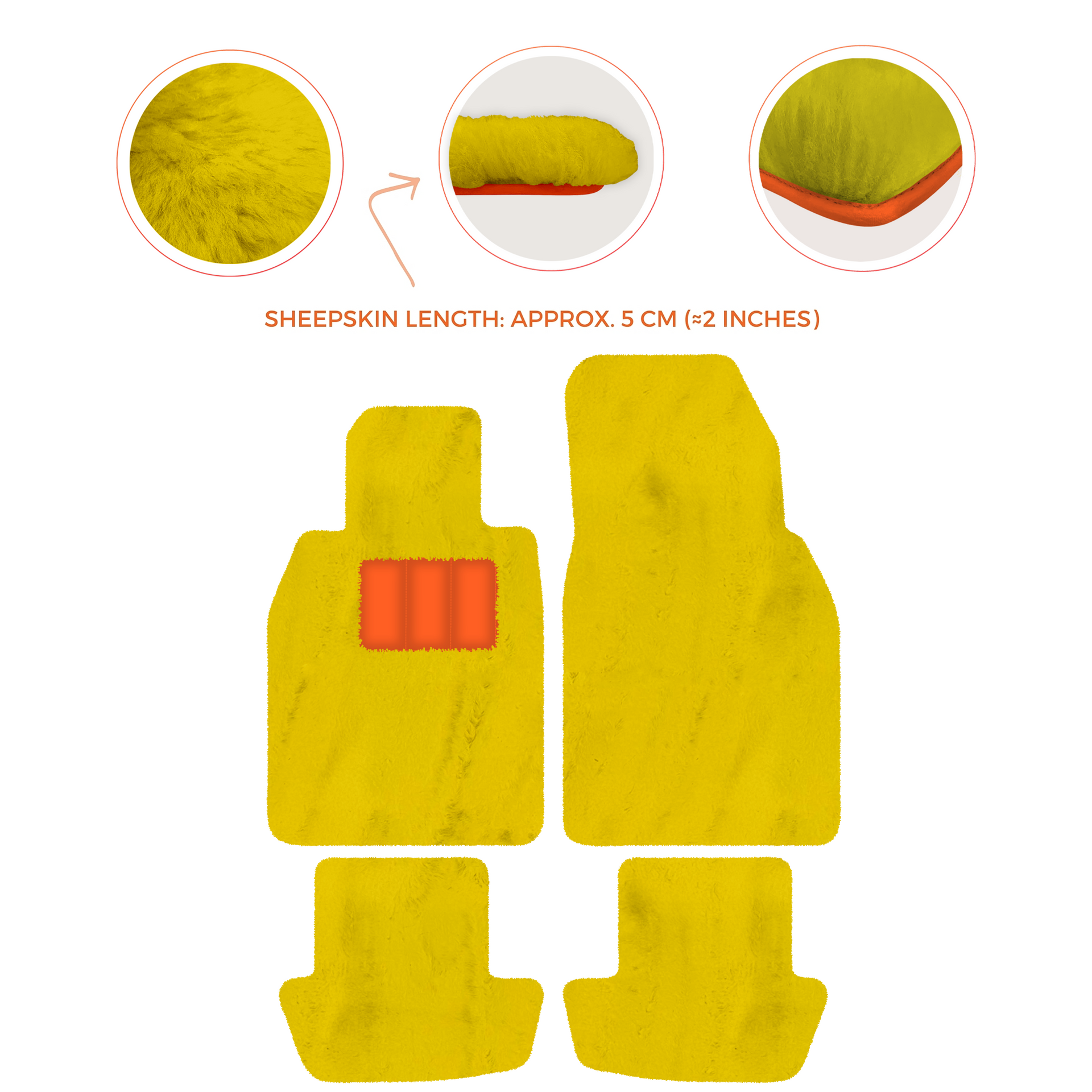 Premium Sheepskin Floor Mats for Porsche 911 991 (2012-2019)