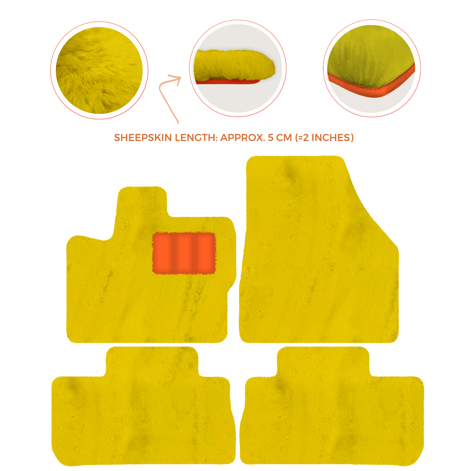 Premium Sheepskin Floor Mats for 2003-2007 Land Rover Freelander