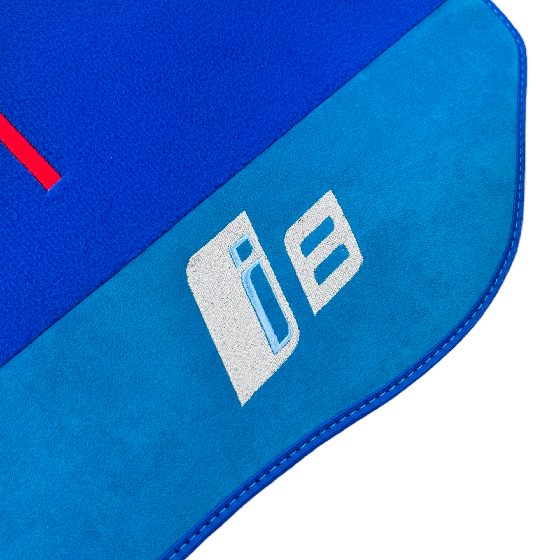 Blue Floor Mats for BMW i8 Series L12 L15 with M Package with Alcantara