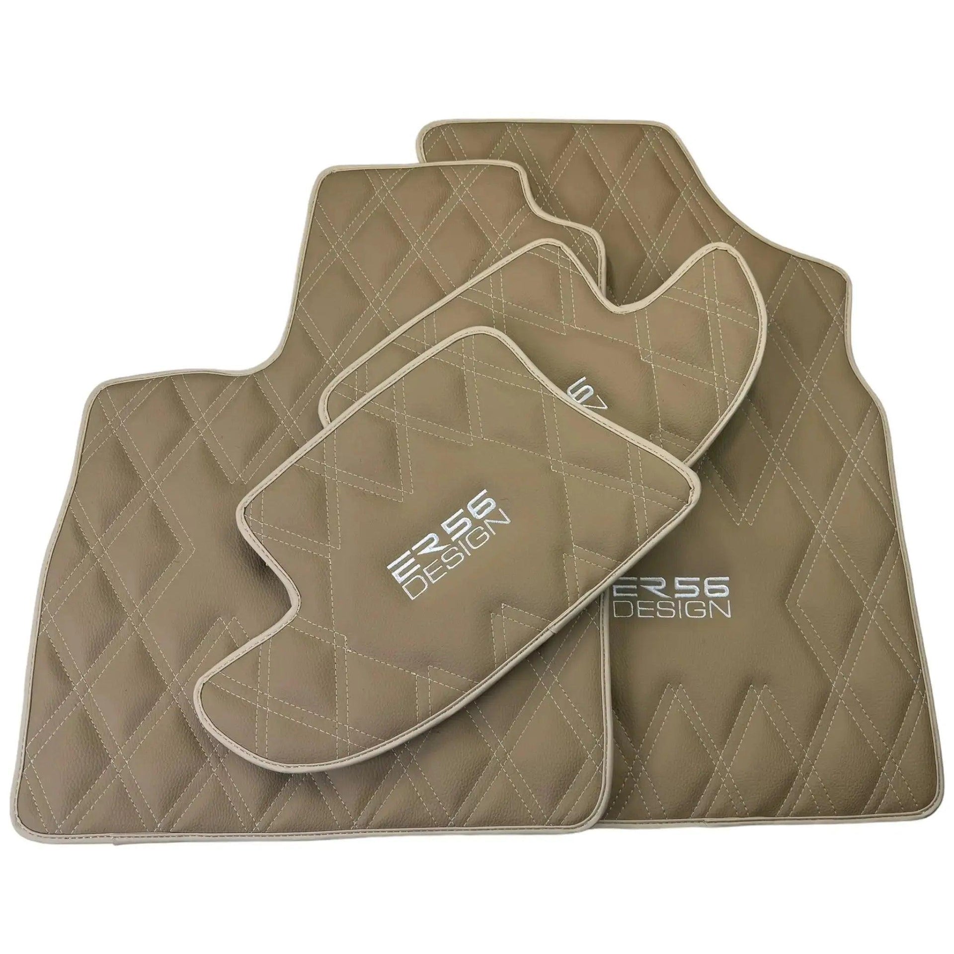 Beige Floor Mats for Bentley Continental GT (2011–2018) with Leather | ER56 Design - AutoWin